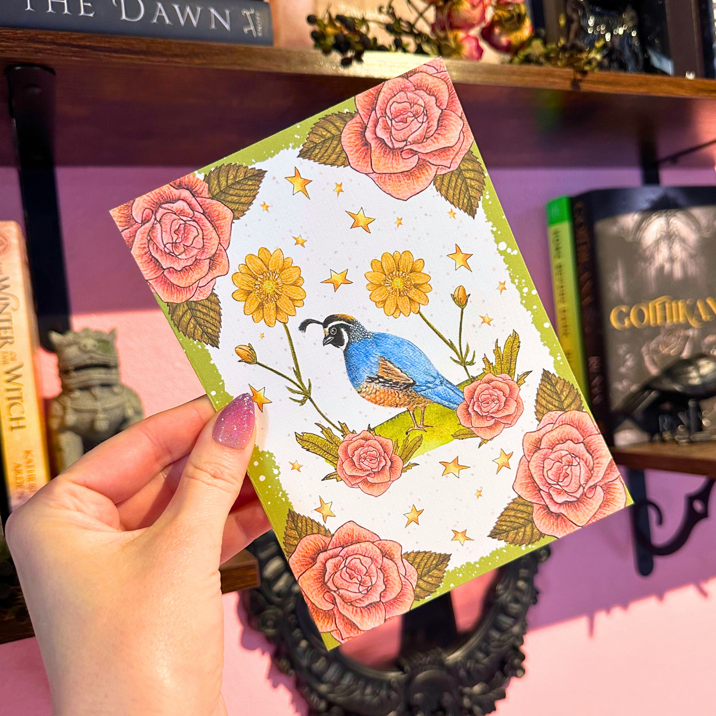 Elegant Valley Quail Card