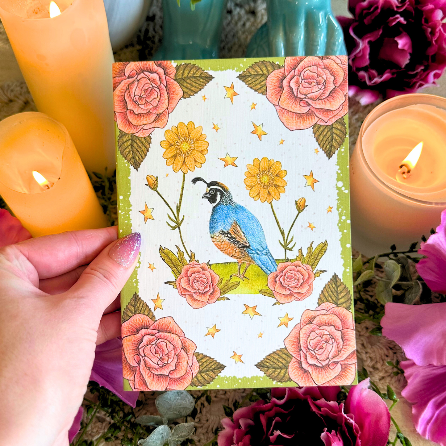 Elegant Valley Quail Card