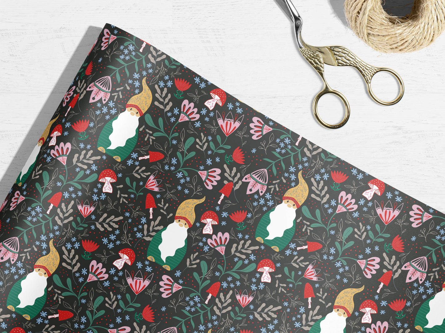 Berry Gnome Wrapping Paper