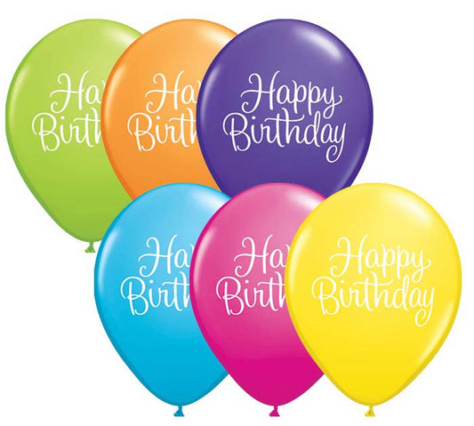 Happy Birthday Cursive Latex Balloon