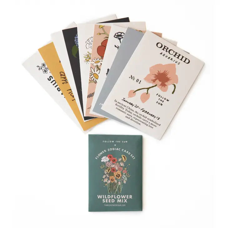 Flower Zodiac Sticker Card Set