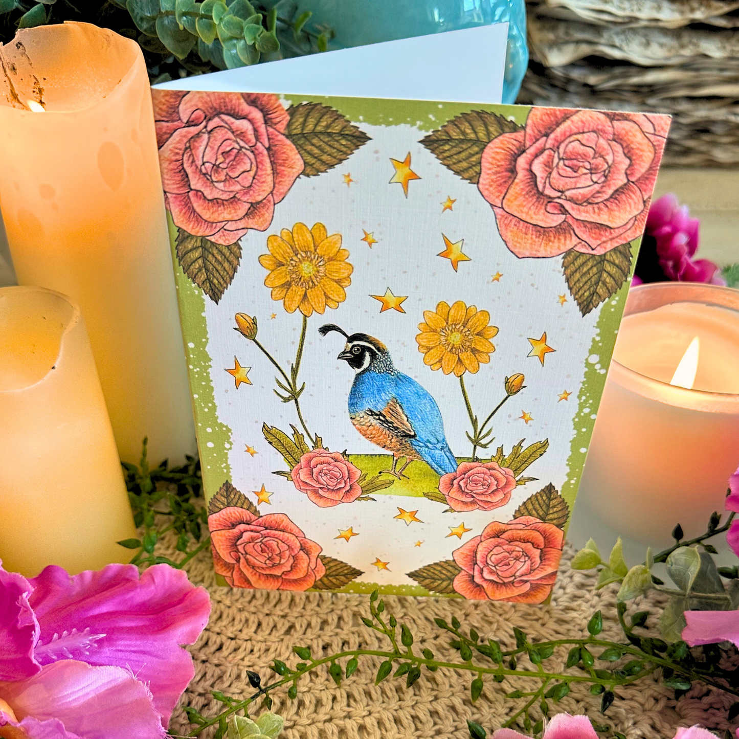 Elegant Valley Quail Card