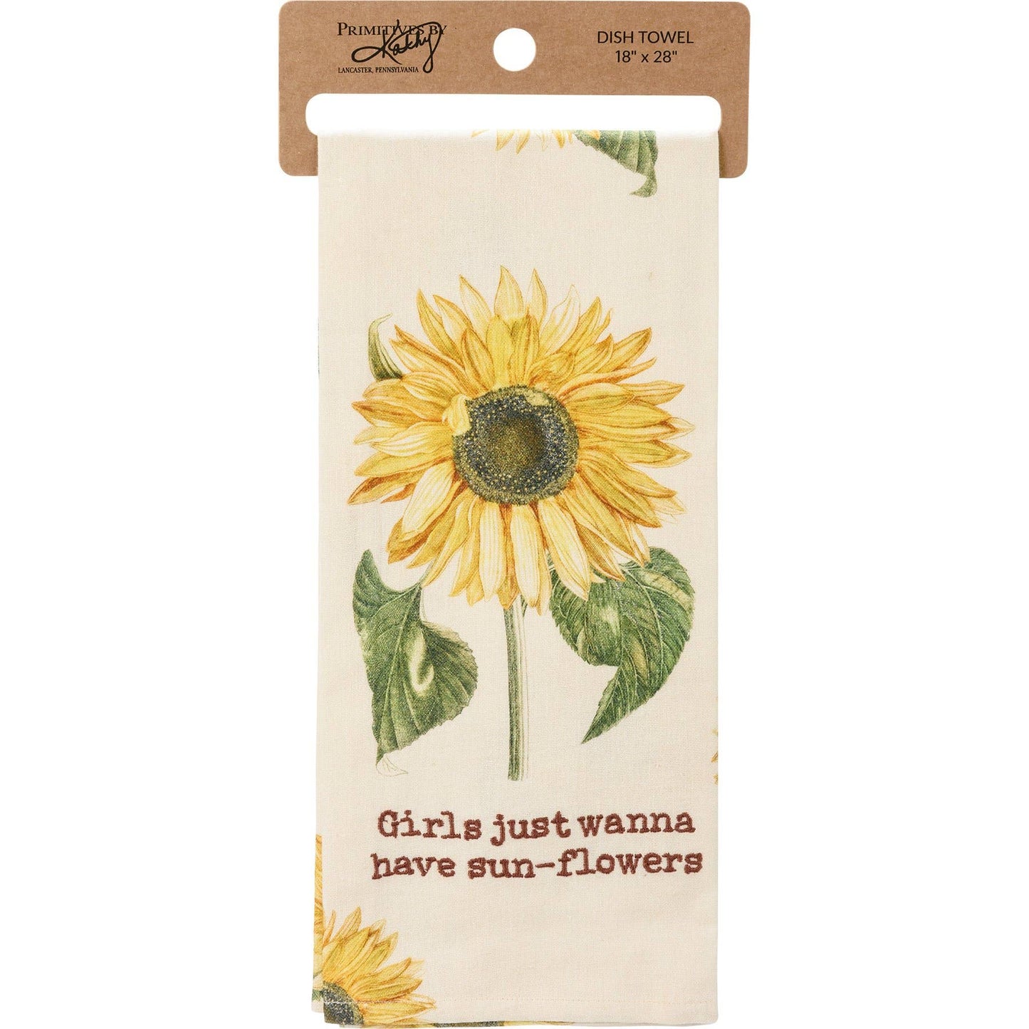 Girls Just Wanna Have Sunflowers Kitchen Towel