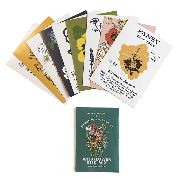 Flower Zodiac Sticker Card Set