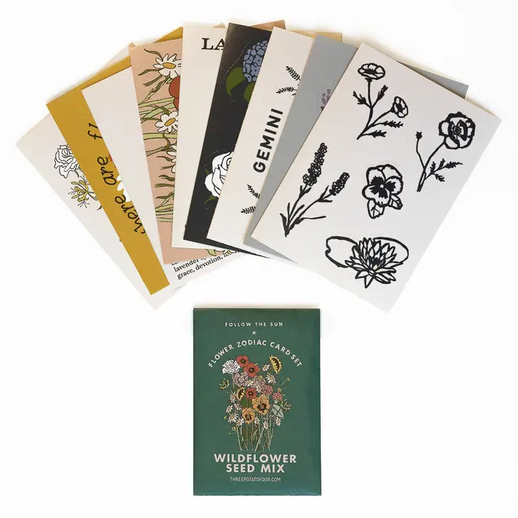 Flower Zodiac Sticker Card Set