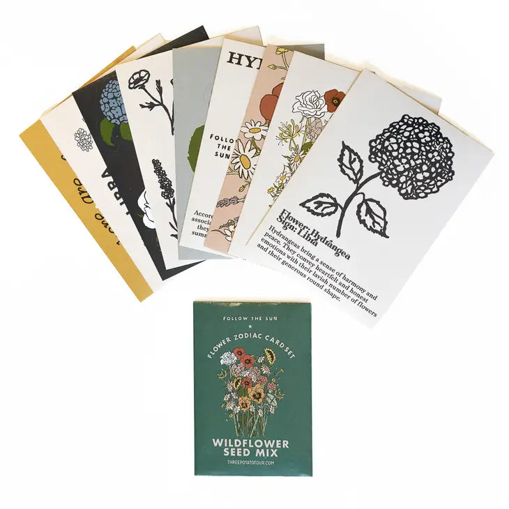 Flower Zodiac Sticker Card Set