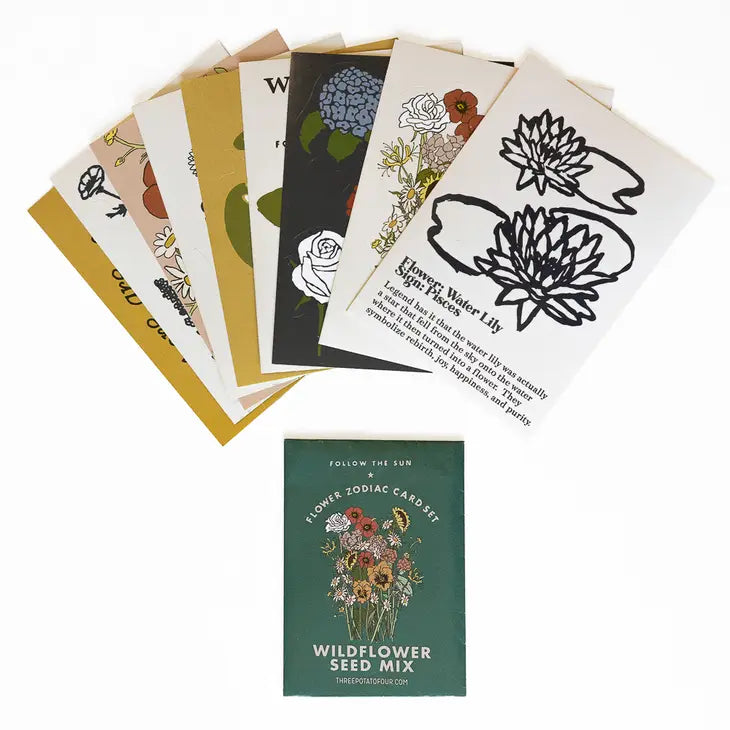 Flower Zodiac Sticker Card Set