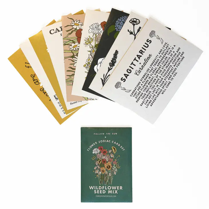 Flower Zodiac Sticker Card Set