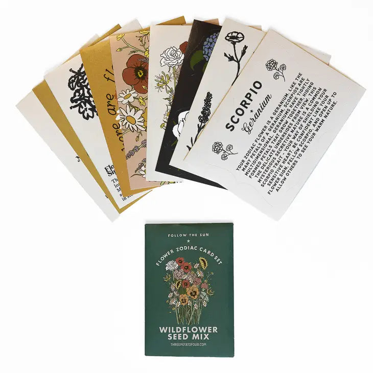 Flower Zodiac Sticker Card Set