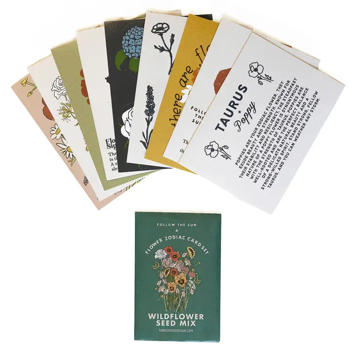 Flower Zodiac Sticker Card Set