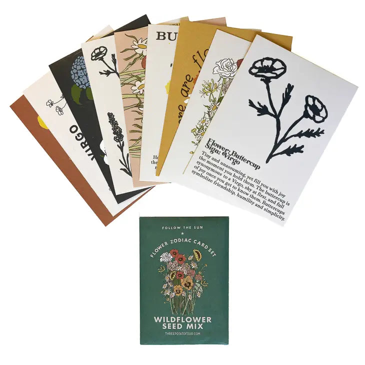 Flower Zodiac Sticker Card Set