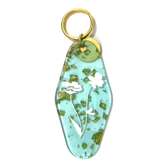 Buttercup Floral Press Keychain