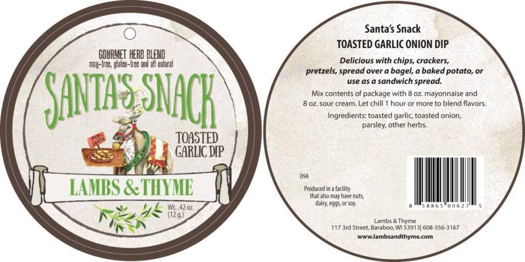 Santa’s Snack Toasted Garlic Dip Mix