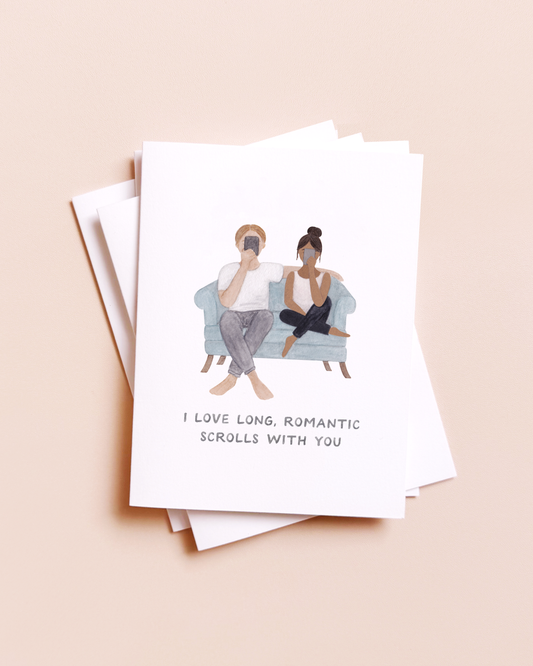 Long Romantic Scrolls Relationship Love Card