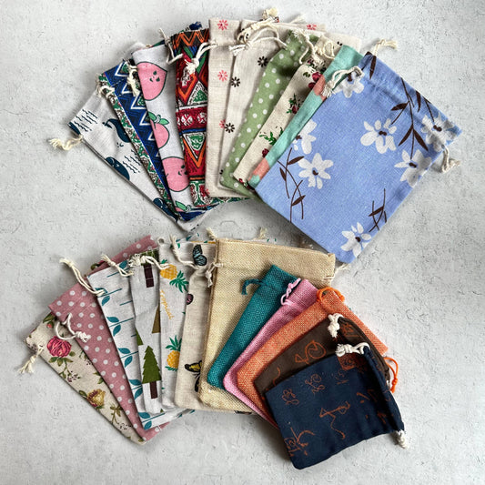 Drawstring Fabric Crystal Gift Pouch