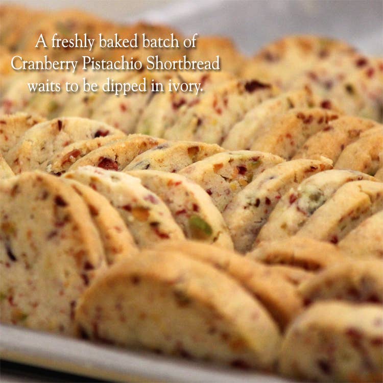 Cranberry Pistachio Shortbread in Ivory