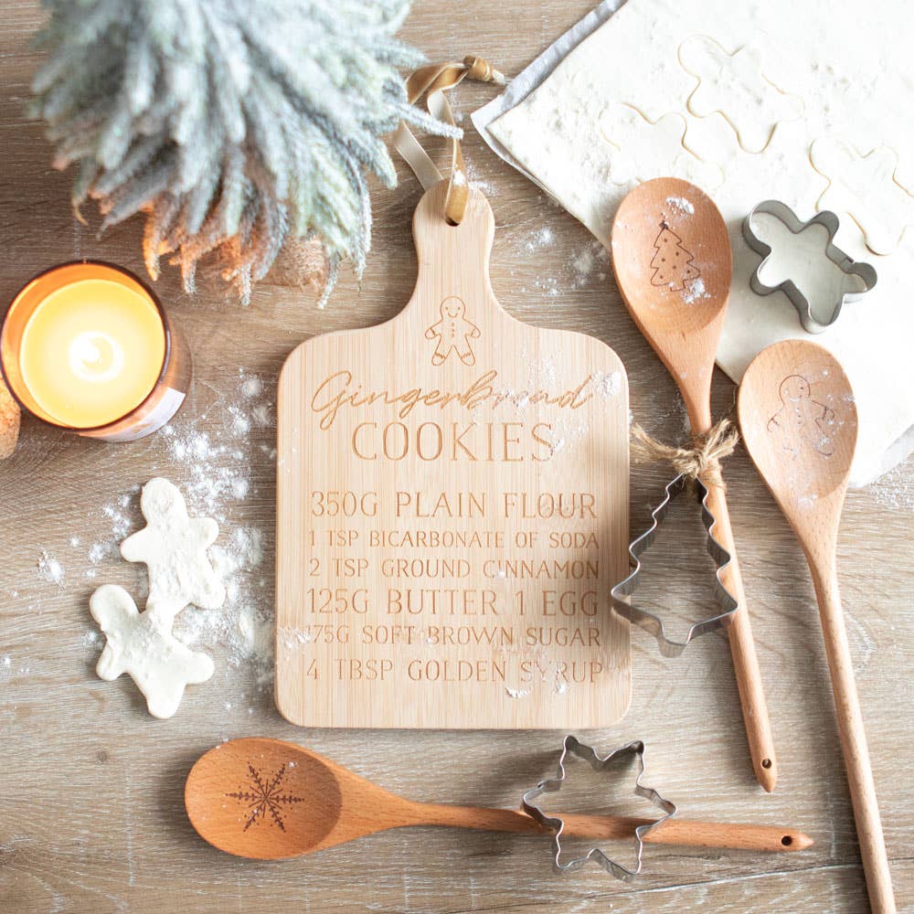 Christmas Gingerbread Cookies Bamboo Serving Board