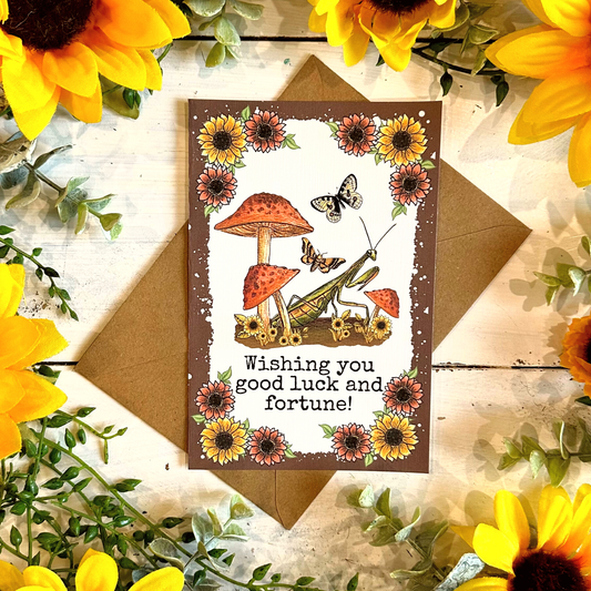 Mantis and Mushroom Card