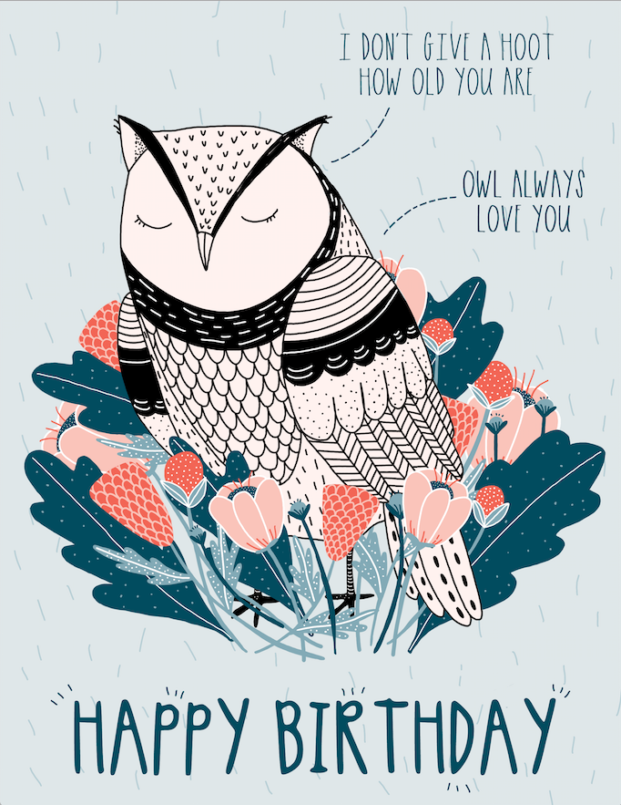 Happy Birthday Owl Card