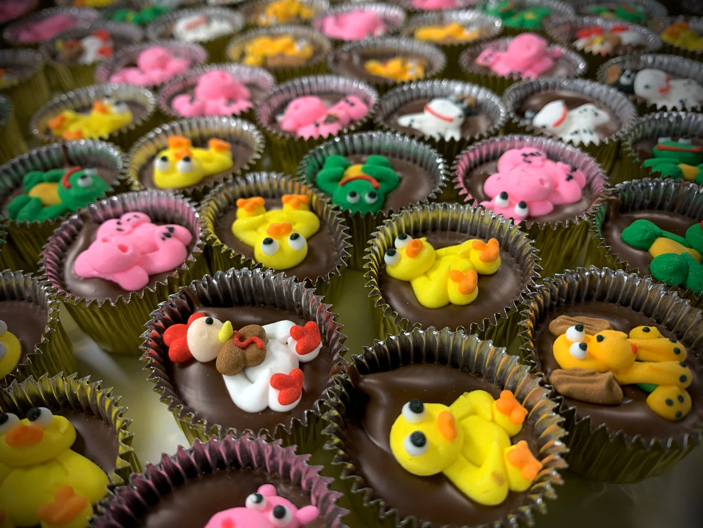 Trio 3PK Milk Chocolate Farm Animal Cups Trio 🐓