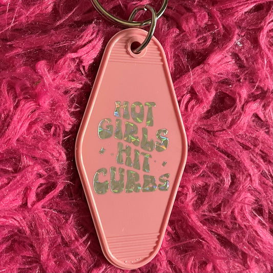 Hot Girls Hit Curbs Keychain