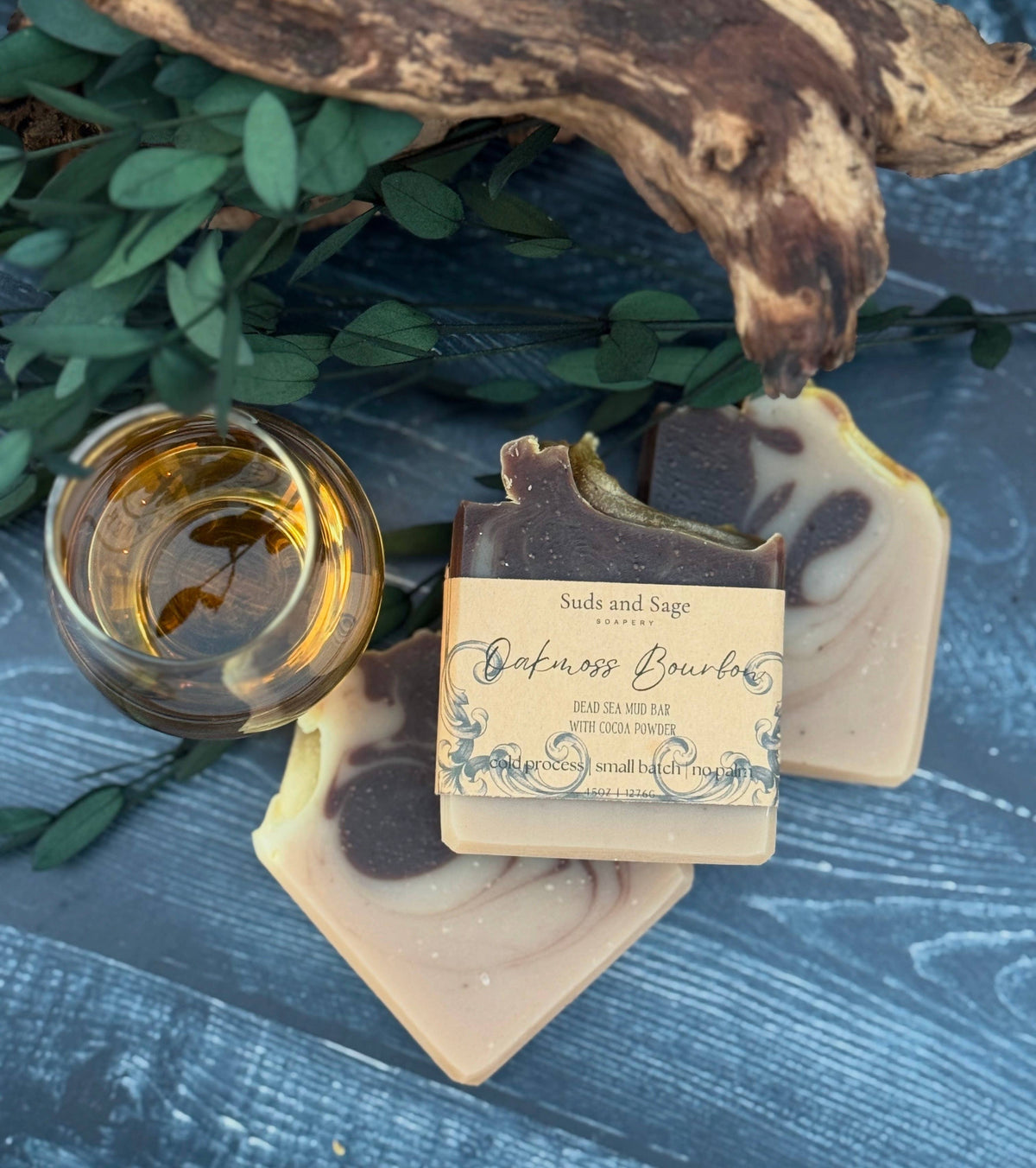 Suds and Sage - Oakmoss Bourbon | Dead Sea Mud Bar