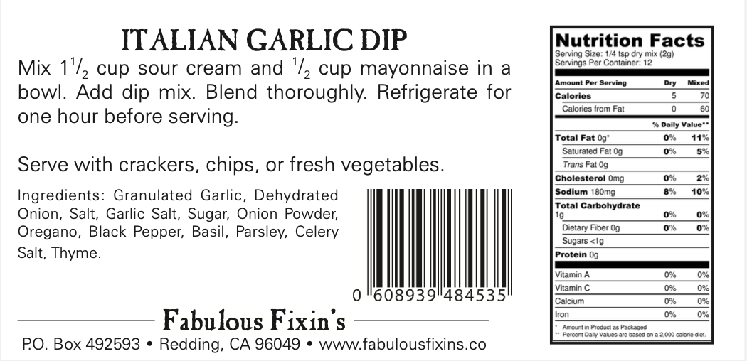 Italian Garlic Dip