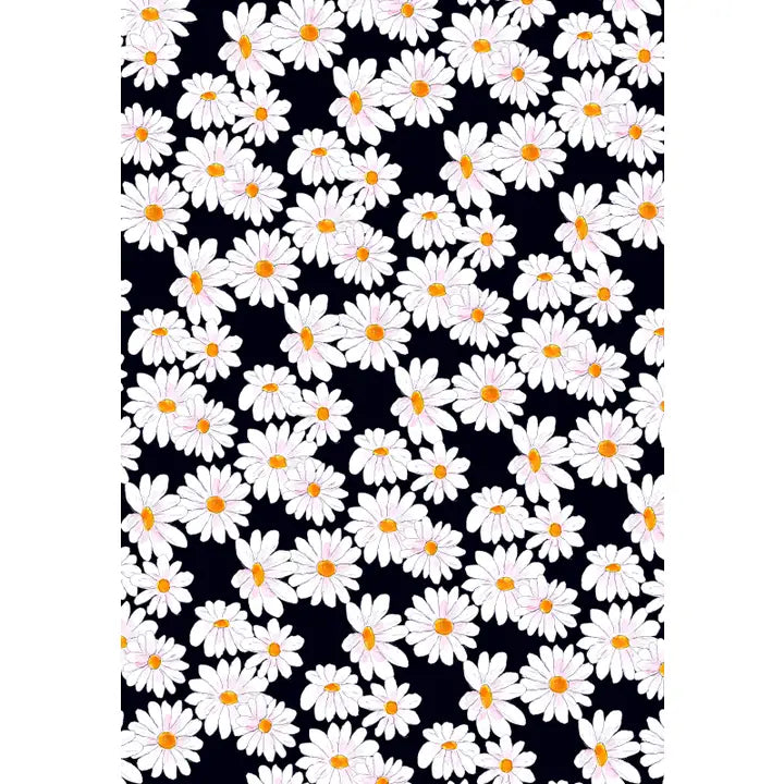 Black Daisy Wrapping Paper