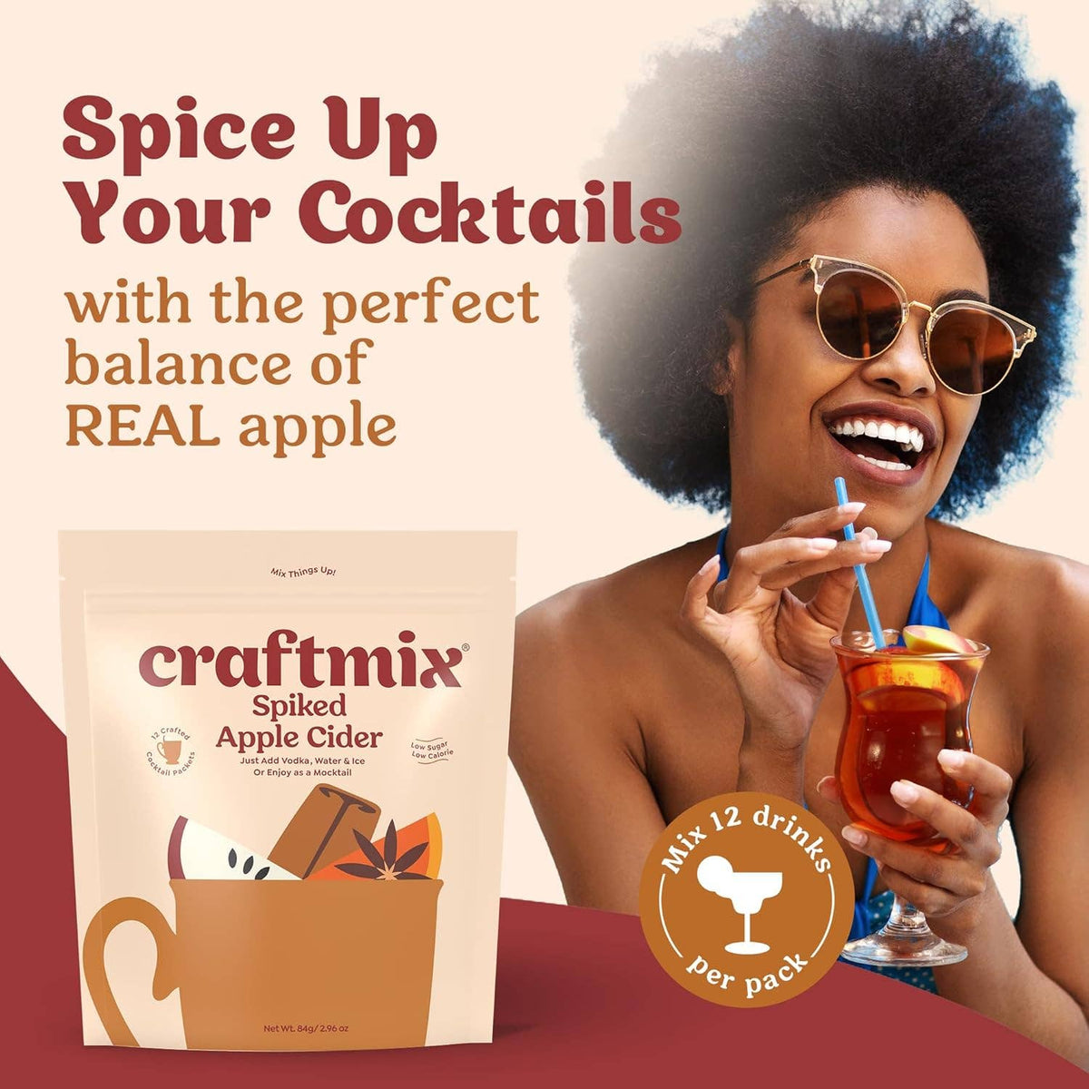 Craftmix - Spiked Apple Cider Cocktail / Mocktail Mixer - 24ct Caddy