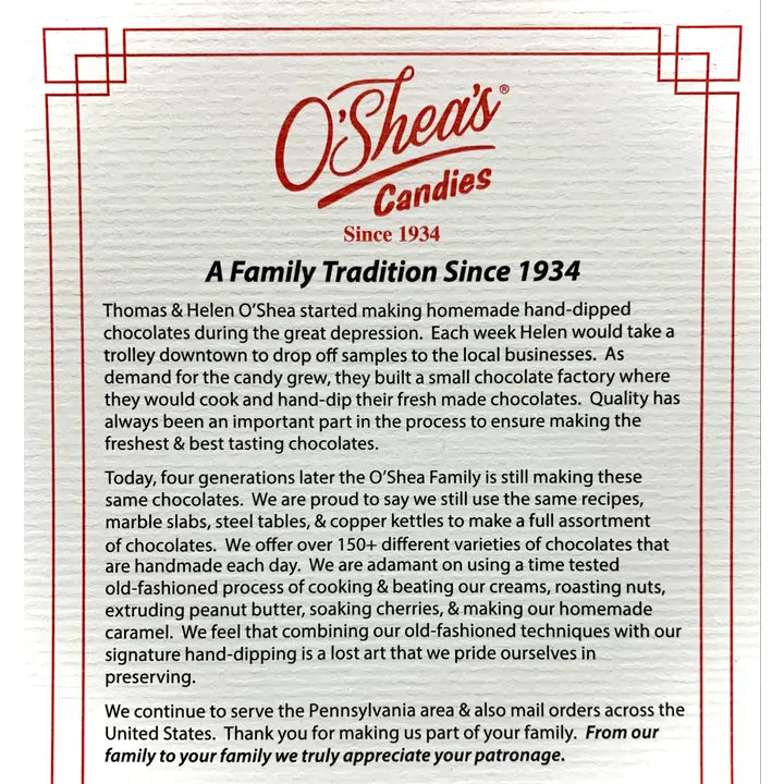 O'Shea's 1lb Deluxe Assortment Chocolate Gift Box