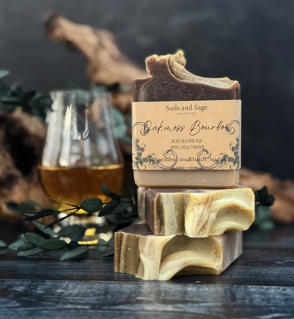 Suds and Sage - Oakmoss Bourbon | Dead Sea Mud Bar