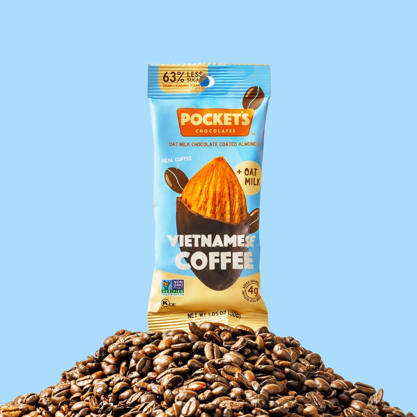 Vietnamese Coffee Chocolate Almonds, 1.05oz Snack Size Packs