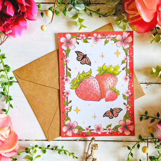 Strawberry Blank Greeting Card