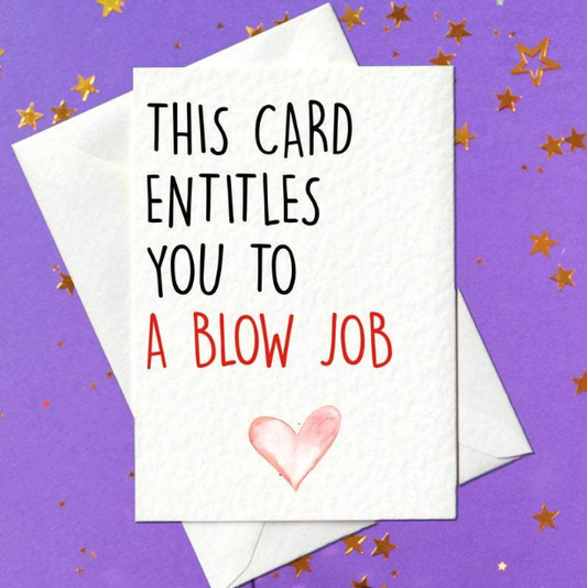 This card entitles you to a blow job