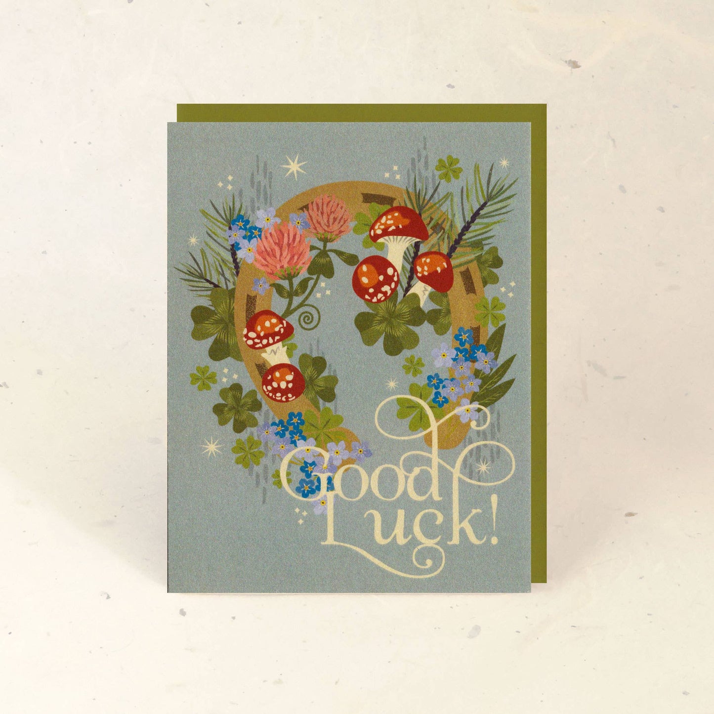 Clover Luck Metallic Paper Greeting Card
