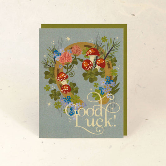 Clover Luck Metallic Paper Greeting Card