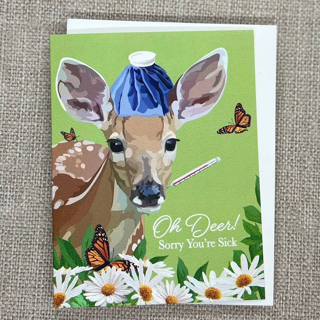 Oh Deer, Sorry You're Sick Get Well Card
