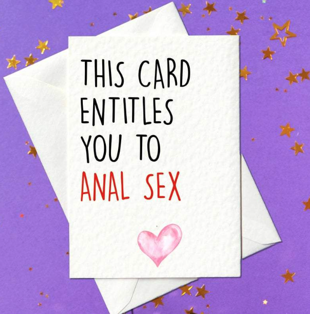 This card entitles you to anal sex