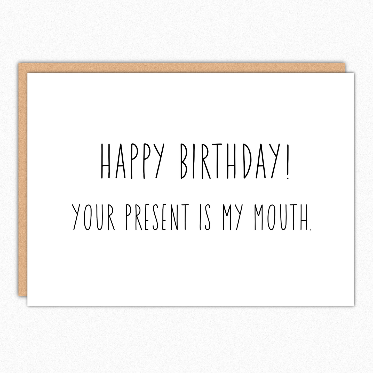 Your Present Is My Mouth Birthday Card