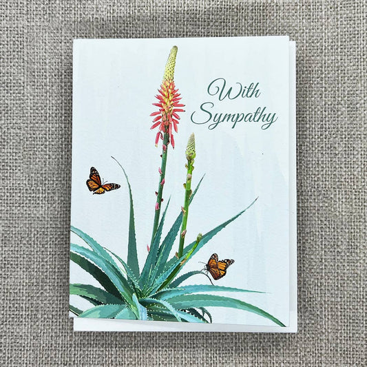 Aloe and Monarch Butterflies Sympathy Card