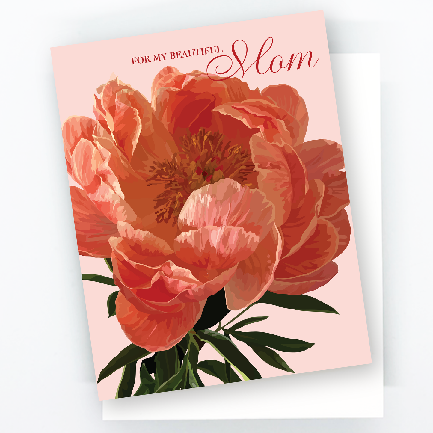 Pink Floral Peony Mother's Day Card