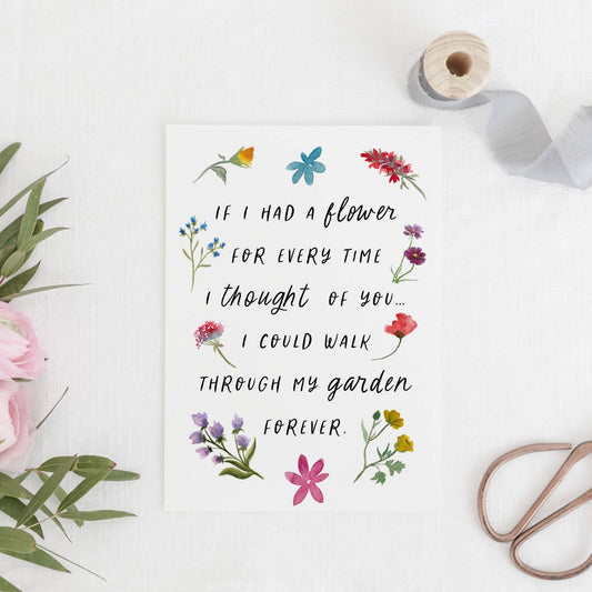 'If I Had A Flower' Literary Card